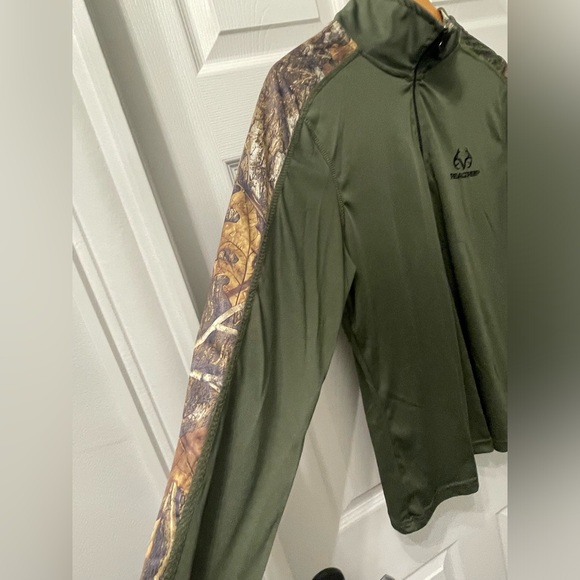 Real Tree Women’s 1/4 Zip Long Sleeve Top Size Large Green Camouflage READ - Picture 4 of 9